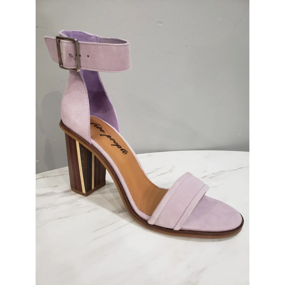 NEW WITH‎ BOX Free People Lavender Suede Serenity Heel SIZE 38.5 / 8.5